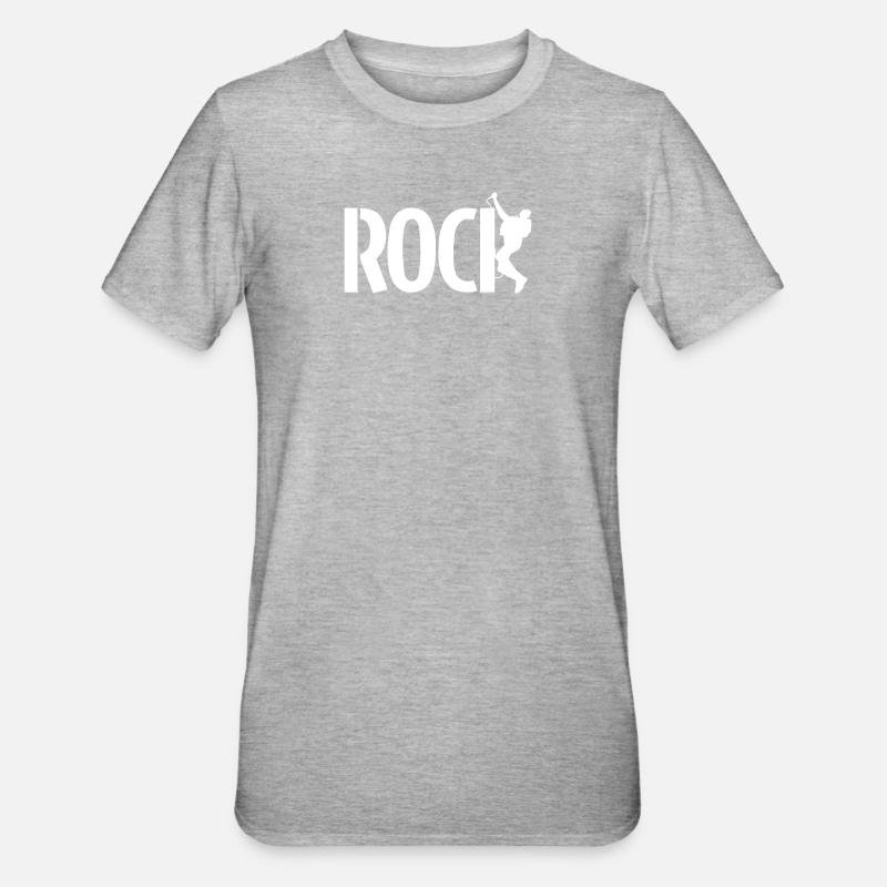 ROCK attitude (blanc) - T-shirt polycoton Unisexe - gris chiné