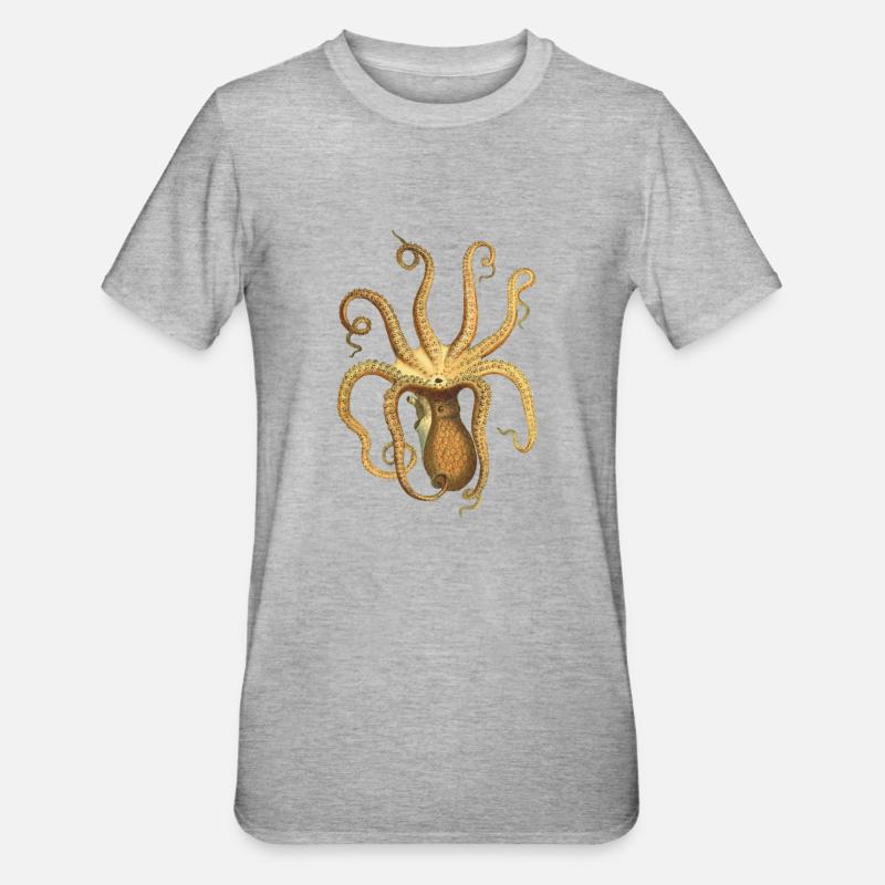squid giant octopus octopus octopus squid sepia fish - Unisex Polycotton T-Shirt - heather grey