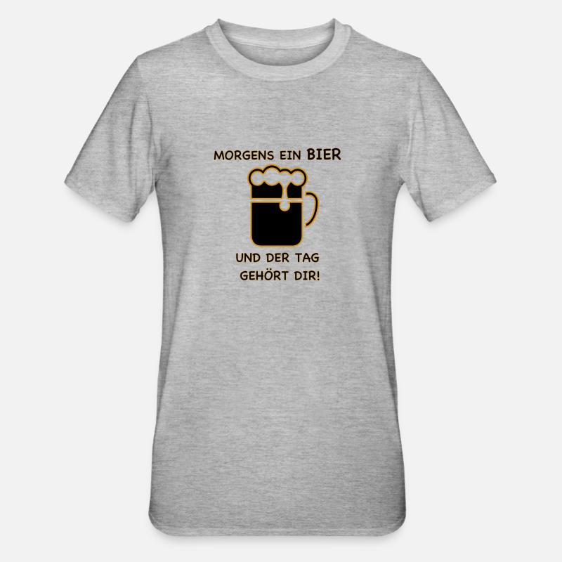 Bier - Unisex Polycotton T-Shirt - Grau meliert