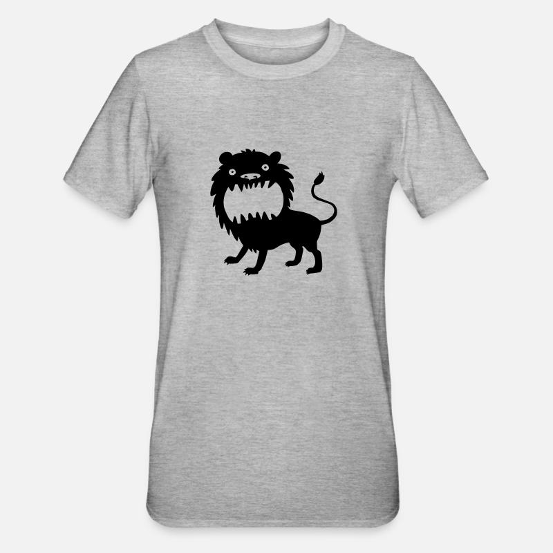 Löwe - Unisex Polycotton T-Shirt - Grau meliert