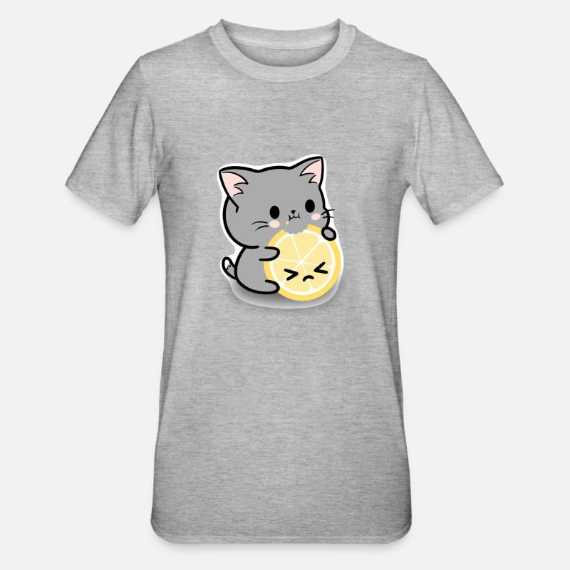 Chat citron - T-shirt polycoton Unisexe - gris chiné