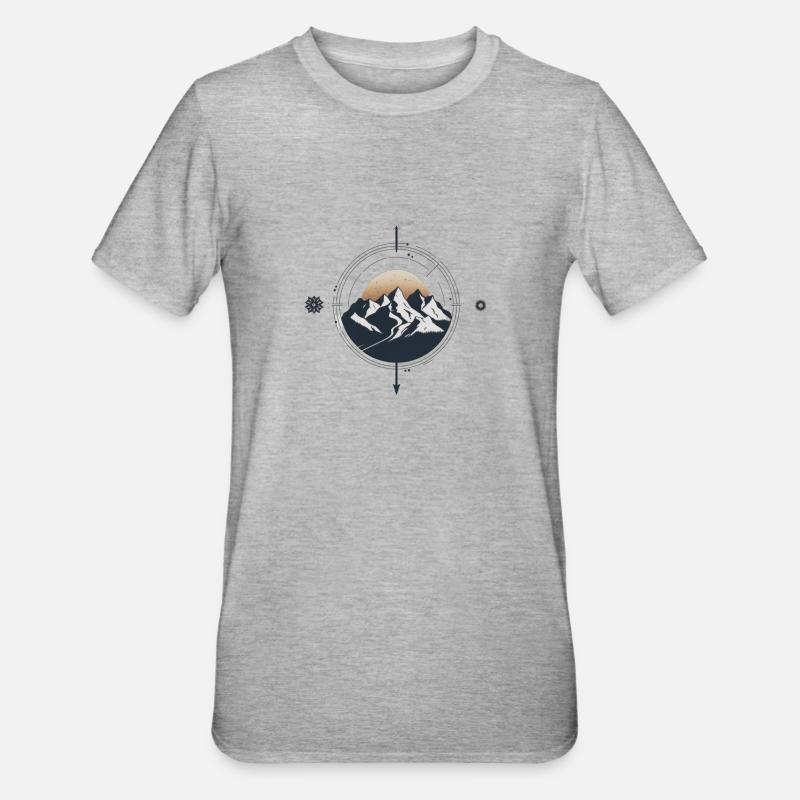 Mountain Compass Hike - Unisex Polycotton T-Shirt - heather grey