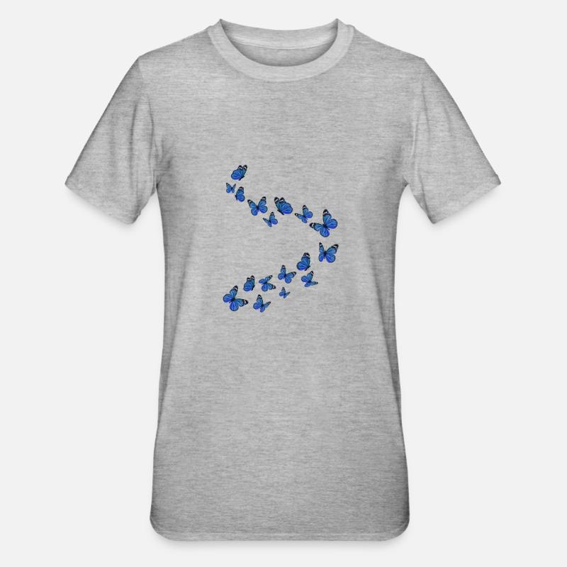 Fille Beau papillon - T-shirt polycoton Unisexe - gris chiné