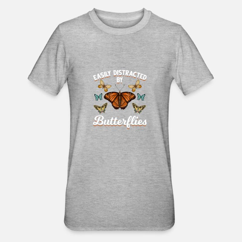 Papillons belle papillon papillon - T-shirt polycoton Unisexe - gris chiné
