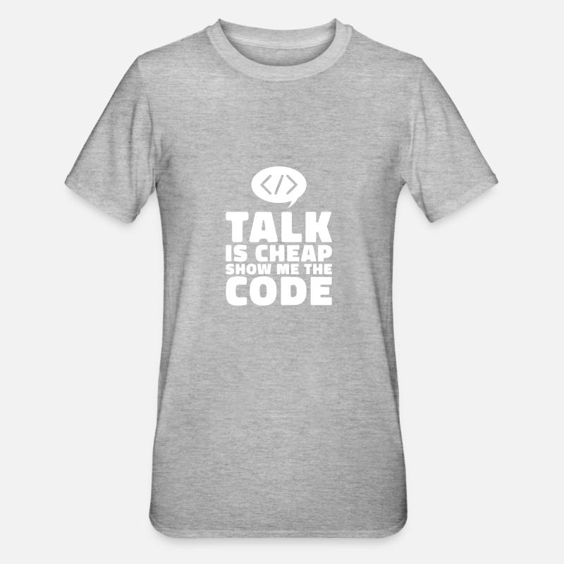 Programmierer Coder Software Entwickler - Unisex Polycotton T-Shirt - Grau meliert