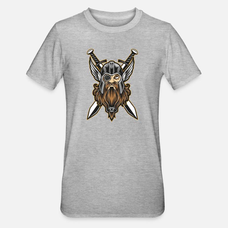 Wikinger - Unisex Polycotton T-Shirt - Grau meliert