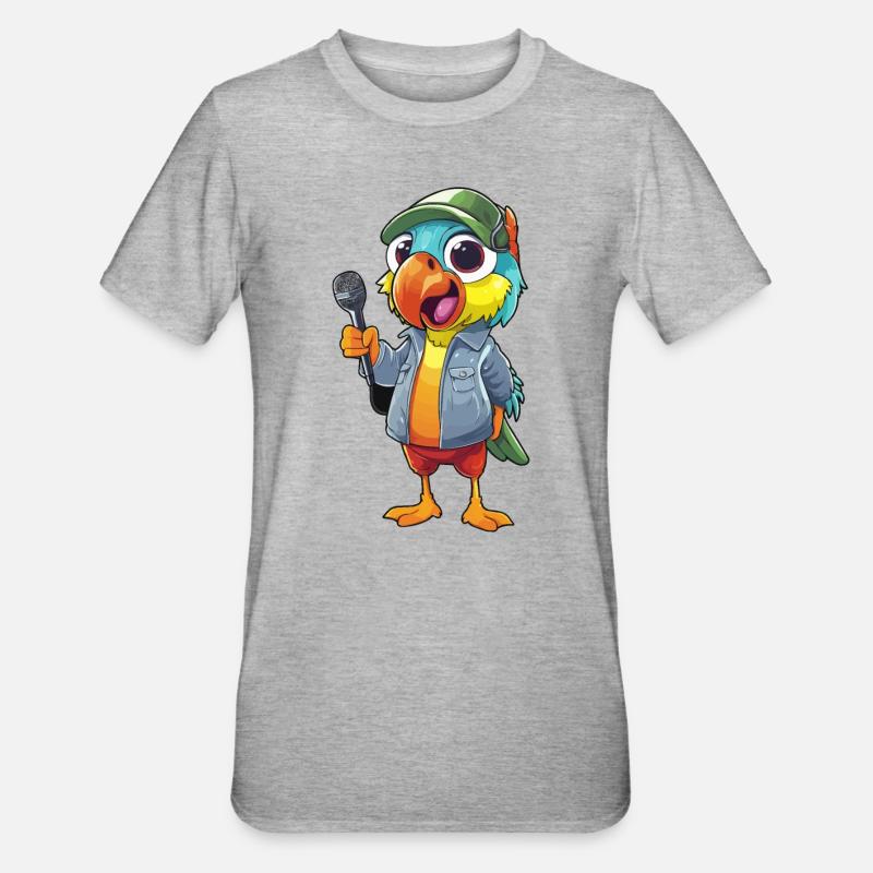 Komiker Squawkster - Unisex Polycotton T-Shirt - Grau meliert
