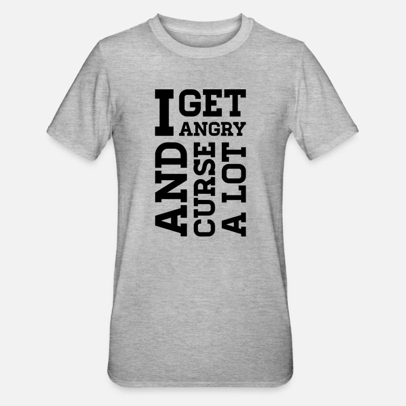 Wütend – Statement über Wut, Protest & Emotionen - Unisex Polycotton T-Shirt - Grau meliert