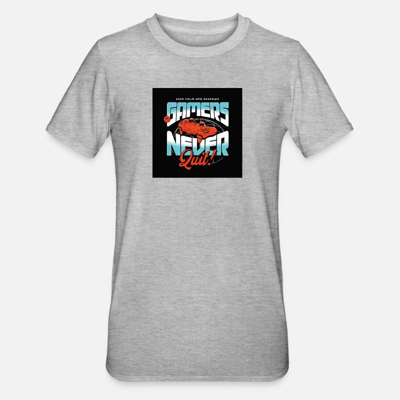Gamers Never Quit Controller - Unisex Polycotton T-Shirt - heather grey