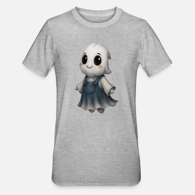 Mignon Ghost Friend Patchwork - T-shirt polycoton Unisexe - gris chiné