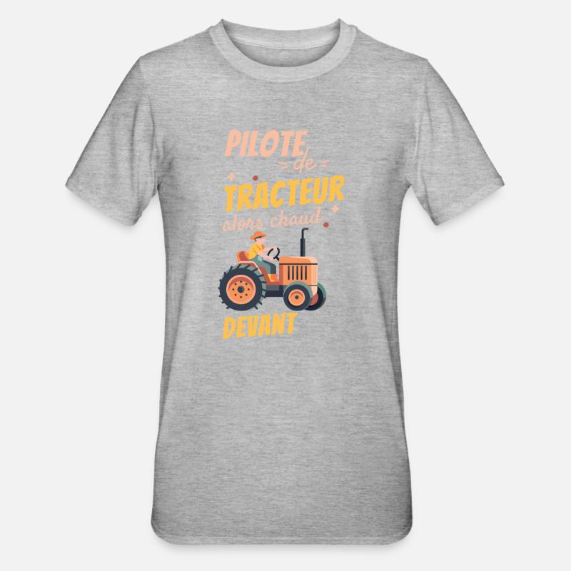 Traktorist - Unisex Polycotton T-Shirt - Grau meliert