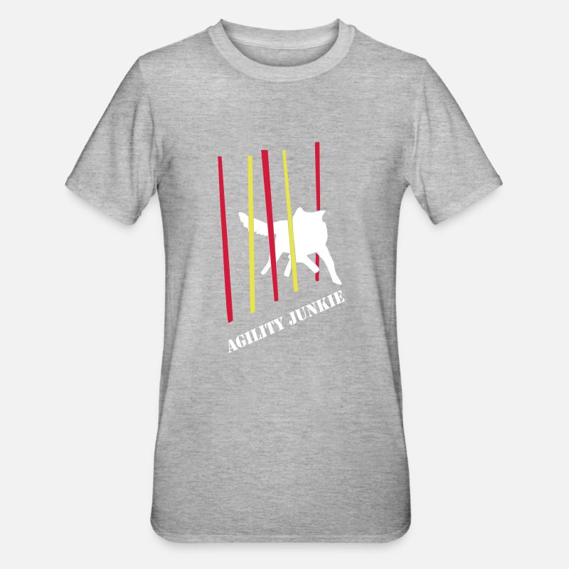Agility Junkie_2_cb - Unisex Polycotton T-Shirt - Grau meliert
