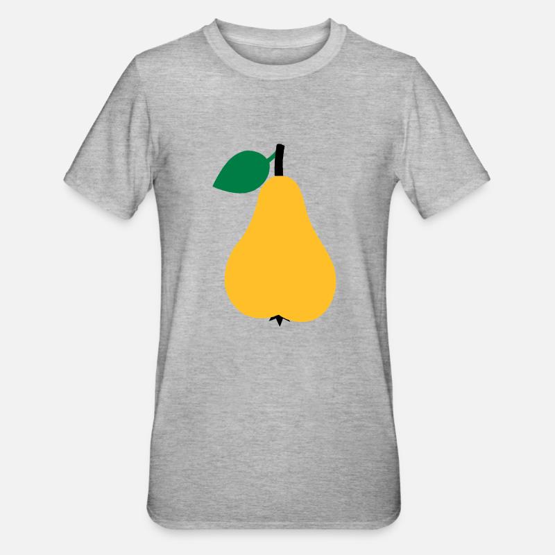 Birne - Unisex Polycotton T-Shirt - Grau meliert