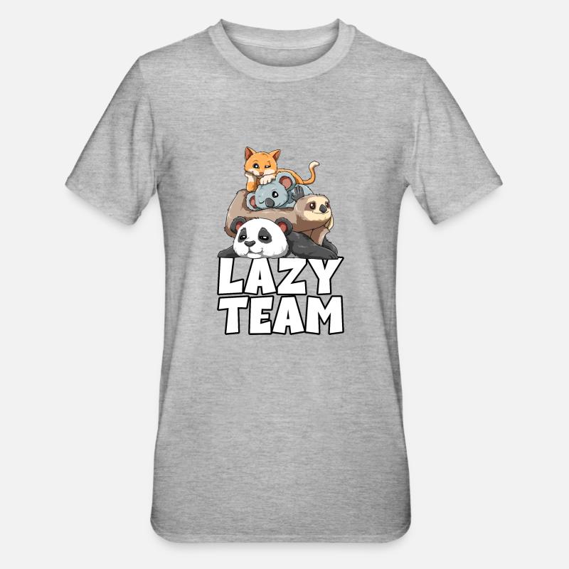 Sloth panda sloth koala cat - Unisex Polycotton T-Shirt - heather grey