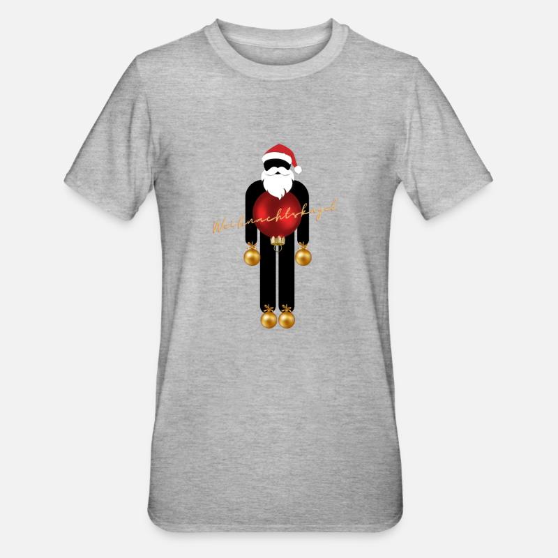 Weihnachtskugel - Unisex Polycotton T-Shirt - Grau meliert