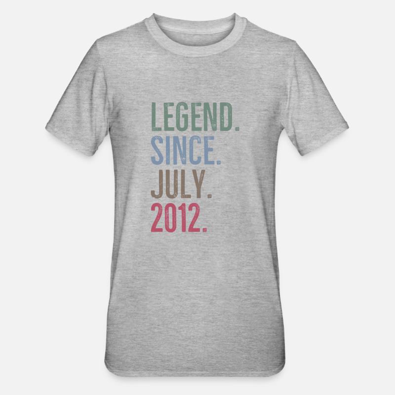 Legend Since July 2012 - Unisex Polycotton T-Shirt - heather grey