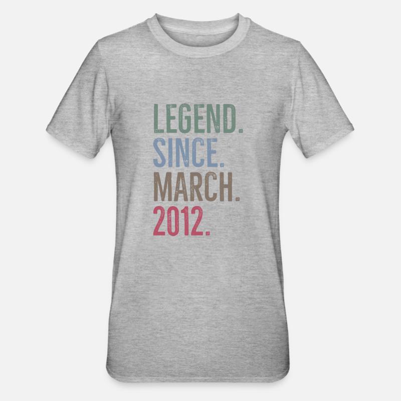 Legend Since March 2012 - Unisex Polycotton T-Shirt - heather grey