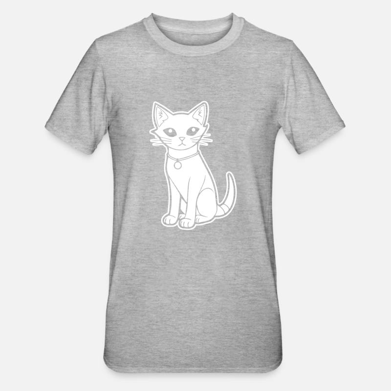 Chat chaton chaton dame - T-shirt polycoton Unisexe - gris chiné