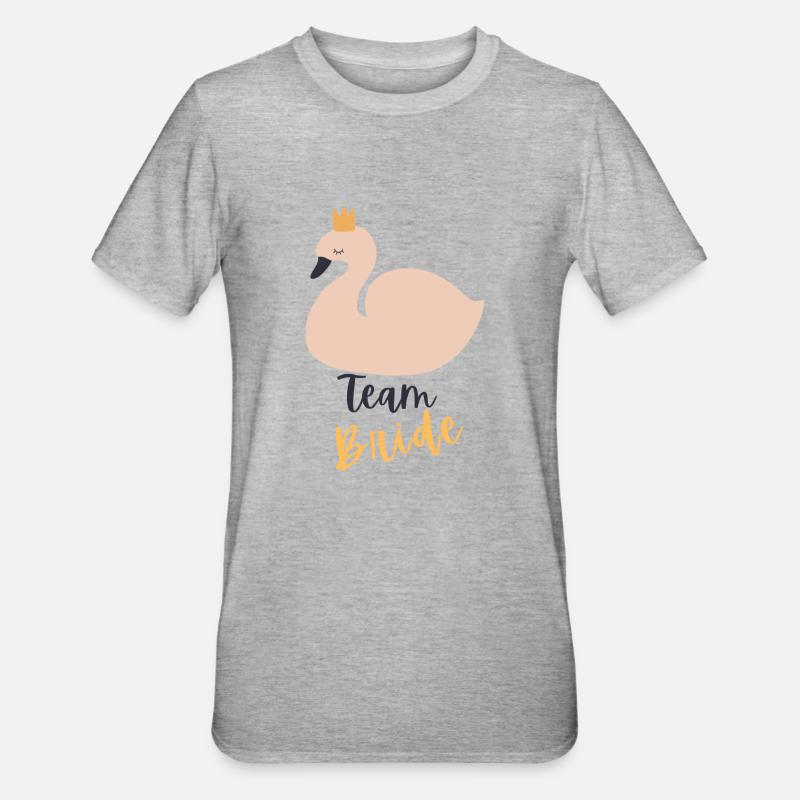 Team Bride - Unisex Polycotton T-Shirt - Grau meliert