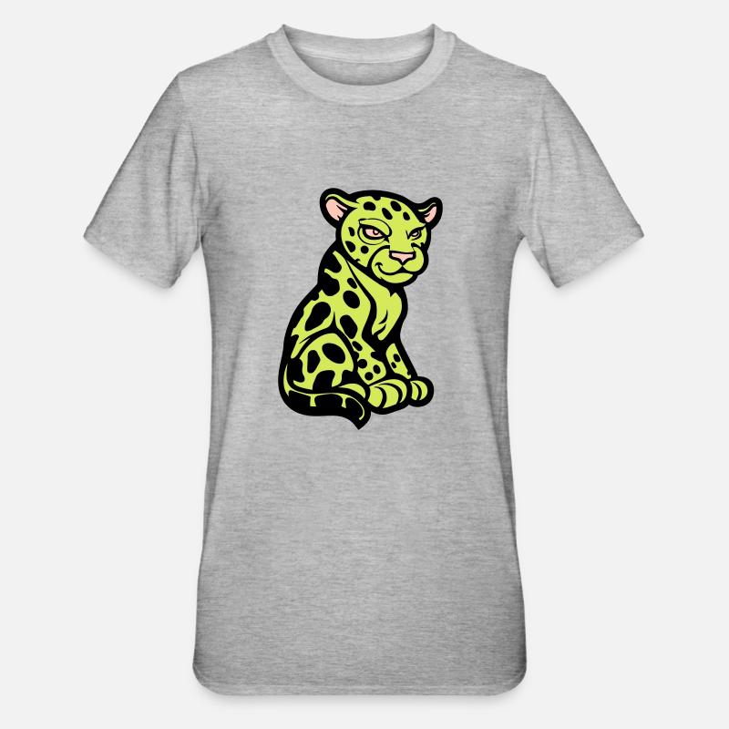 gepard tier comic - Unisex Polycotton T-Shirt - Grau meliert