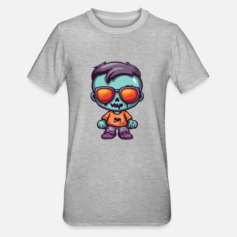 Zombie Halloween Cool - T-shirt polycoton Unisexe - gris chiné