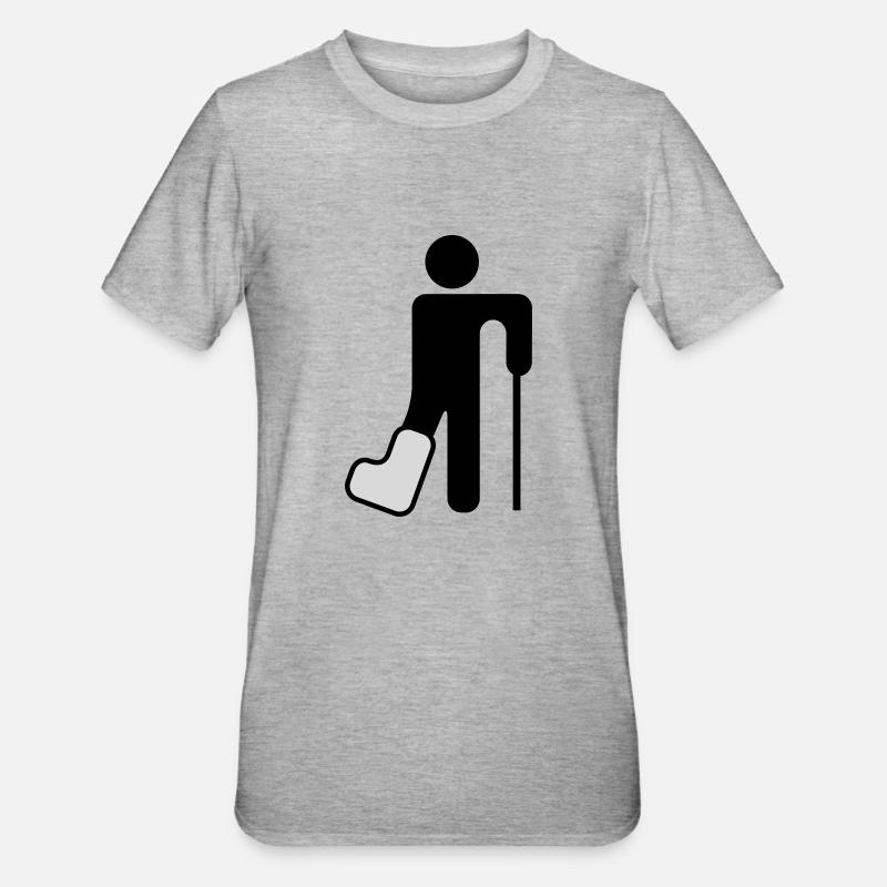 broken_leg - T-shirt polycoton Unisexe - gris chiné