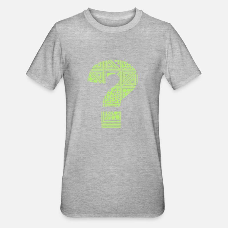 Fragezeichen - Unisex Polycotton T-Shirt - Grau meliert