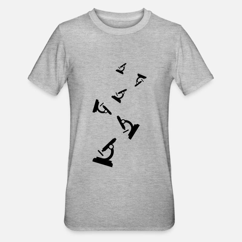 Mikroskop Icon - Unisex Polycotton T-Shirt - Grau meliert