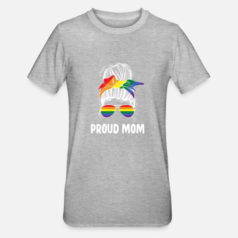 LGBT Stolze Mutter - Unisex Polycotton T-Shirt - Grau meliert