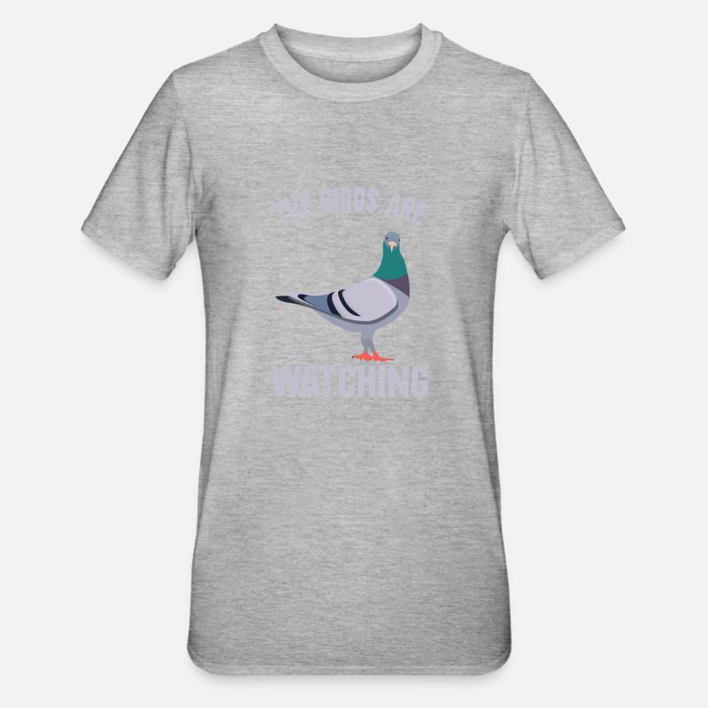 Les oiseaux observent - T-shirt polycoton Unisexe - gris chiné