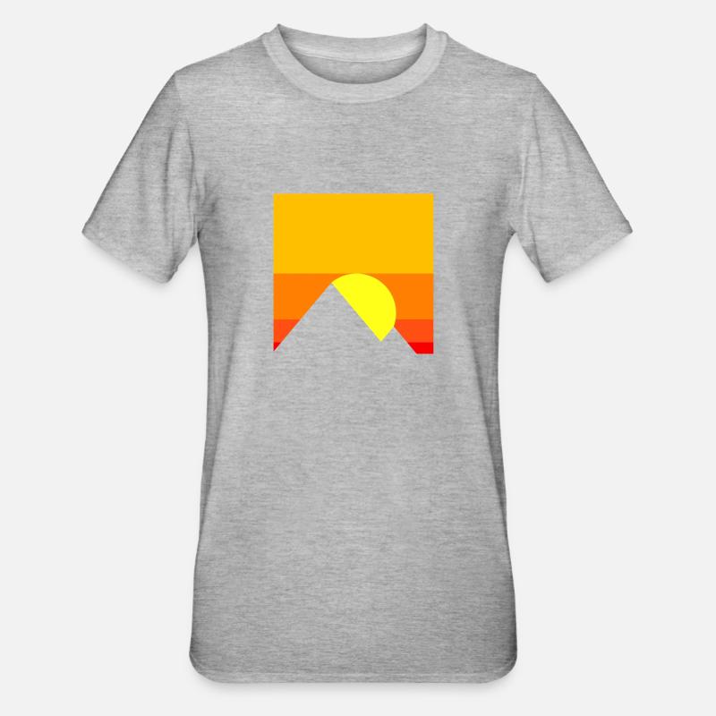 coucher du soleil - T-shirt polycoton Unisexe - gris chiné