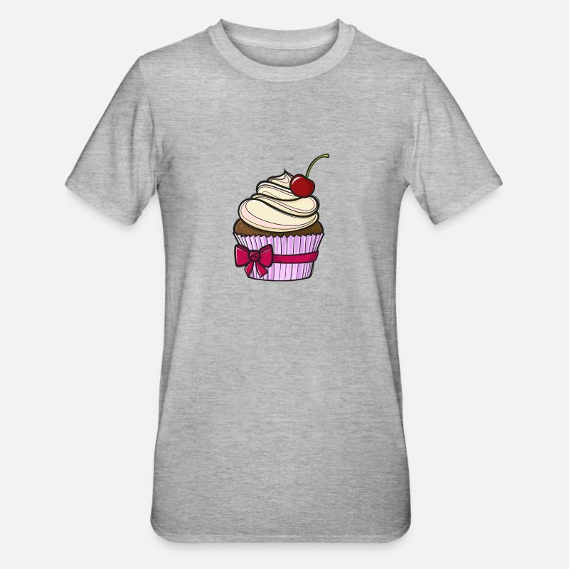 Petit gâteau comique doux - T-shirt polycoton Unisexe - gris chiné