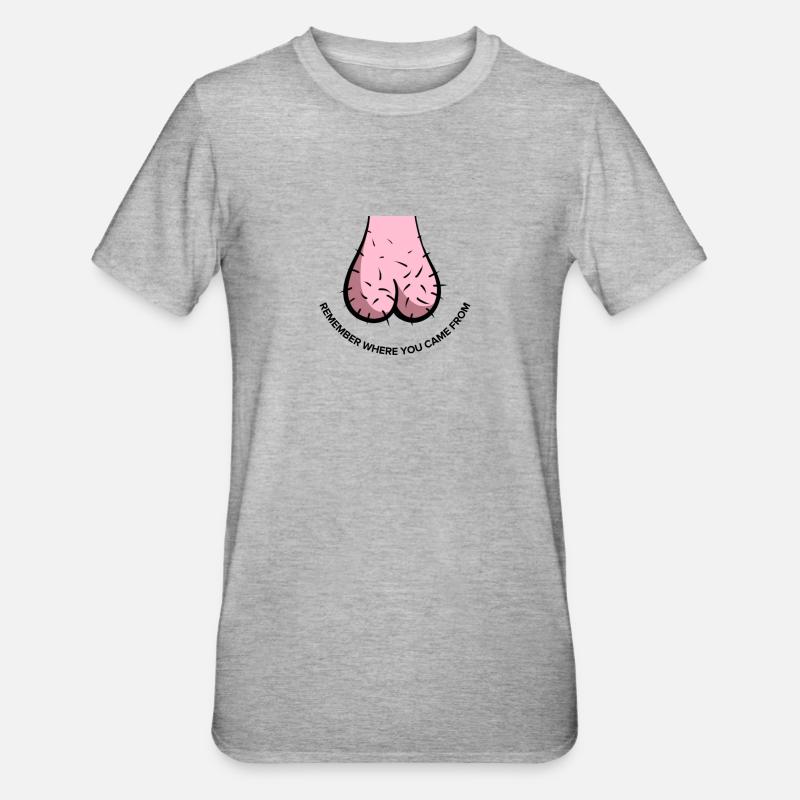 Hoden & Herkunft - Unisex Polycotton T-Shirt - Grau meliert