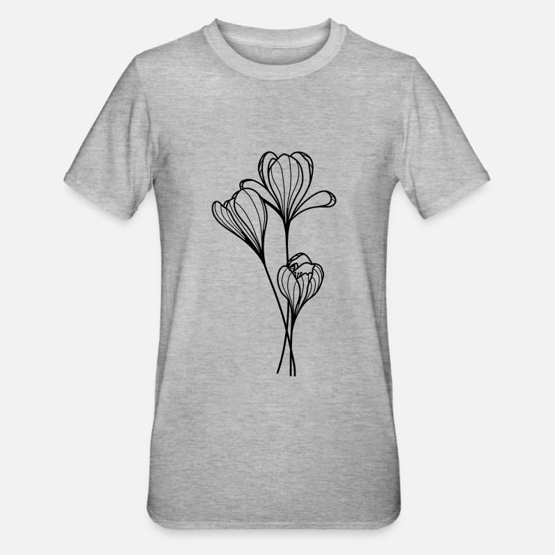 Fleur de crocus - T-shirt polycoton Unisexe - gris chiné