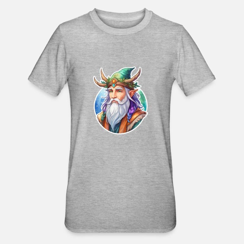 Aquarelles de druide - T-shirt polycoton Unisexe - gris chiné