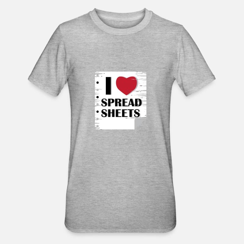 Love Spread Sheets Auditeur Poison - T-shirt polycoton Unisexe - gris chiné