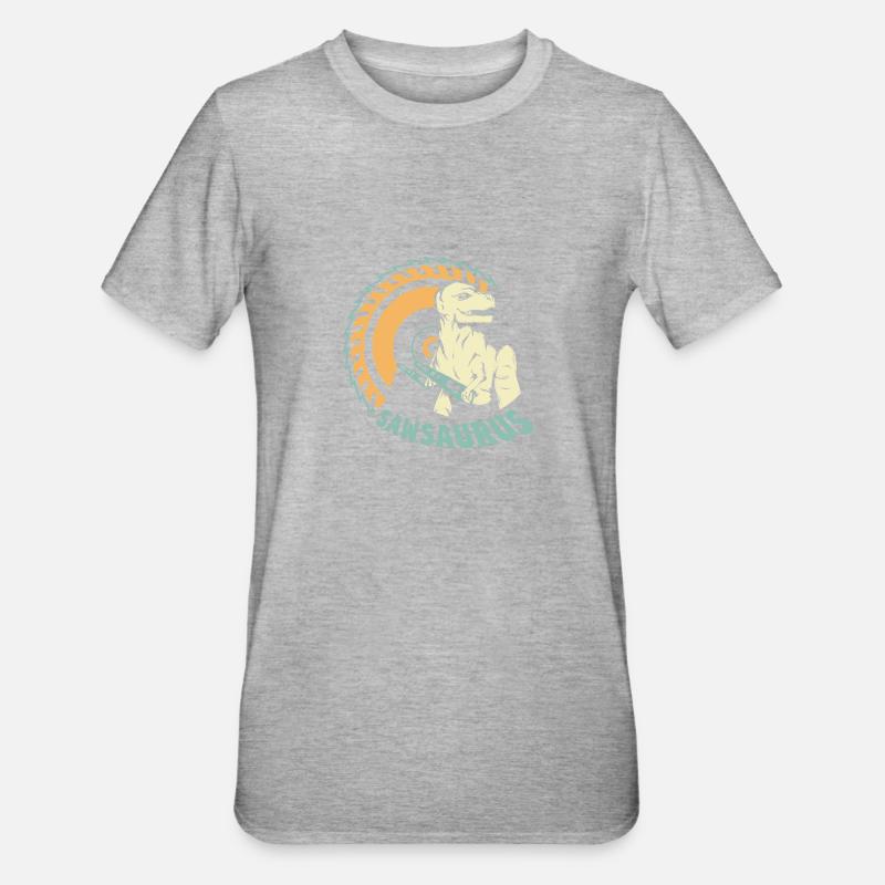 Cadeau Sawbsaurus Builder - T-shirt polycoton Unisexe - gris chiné