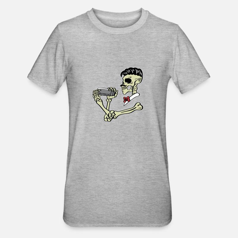 Skeleton Bartender Alcoholic Poison - Unisex Polycotton T-Shirt - heather grey