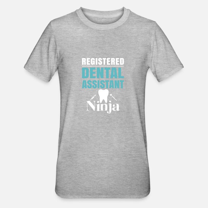 Assistant dentaire agréé Ninja - T-shirt polycoton Unisexe - gris chiné
