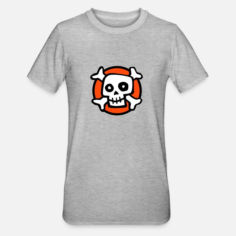 comic_skull_072011_c_3c - T-shirt polycoton Unisexe - gris chiné