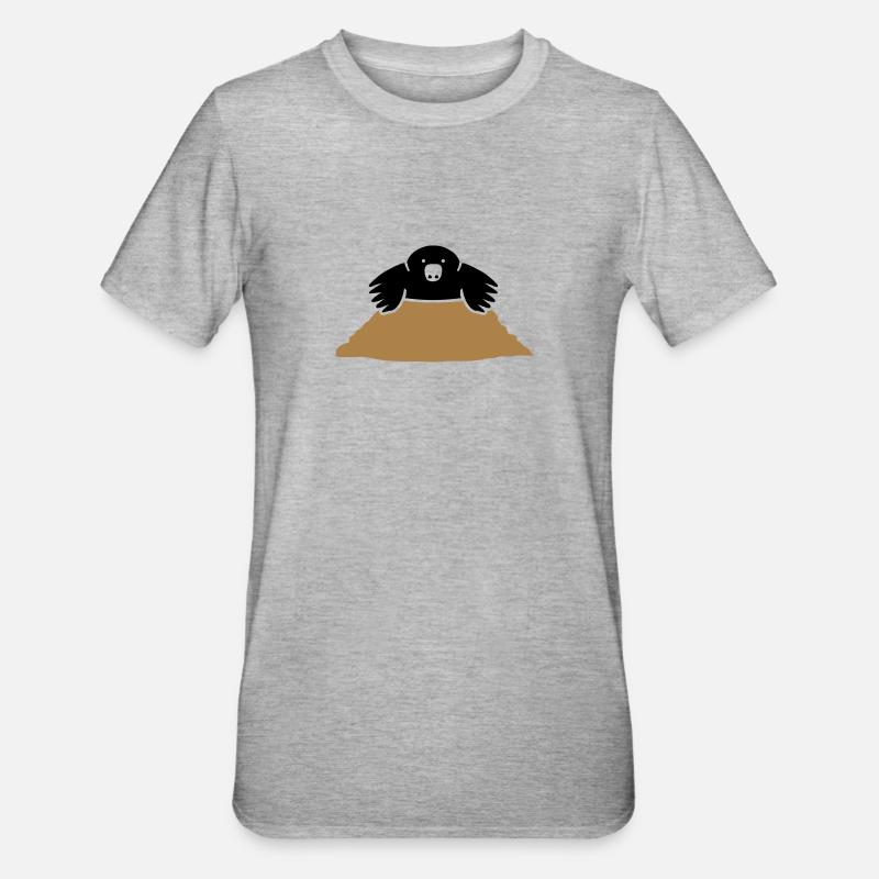 Maulwurf - Unisex Polycotton T-Shirt - Grau meliert