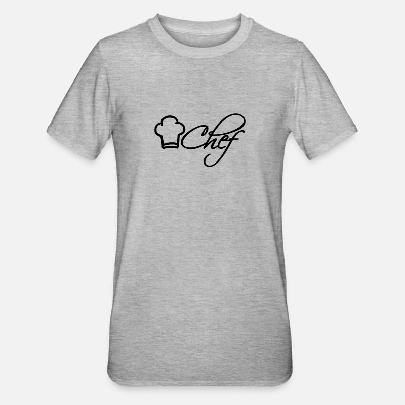 Chef Chef Cap Logo Star Chef - Unisex Polycotton T-Shirt - heather grey