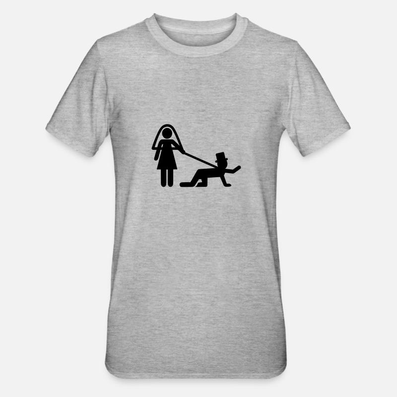 Hochzeit - Unisex Polycotton T-Shirt - Grau meliert