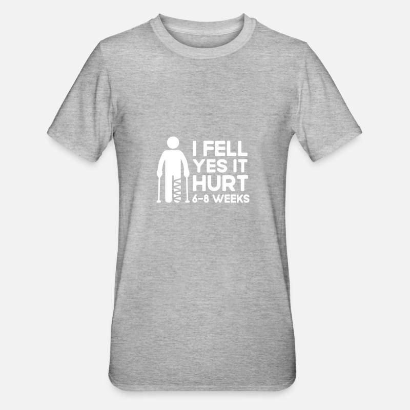 Ich bin gefallen. - Unisex Polycotton T-Shirt - Grau meliert