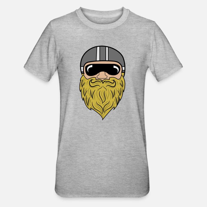 Bart Ziegenbart Bartfrisur Schnurrbart Bartträger - Unisex Polycotton T-Shirt - Grau meliert