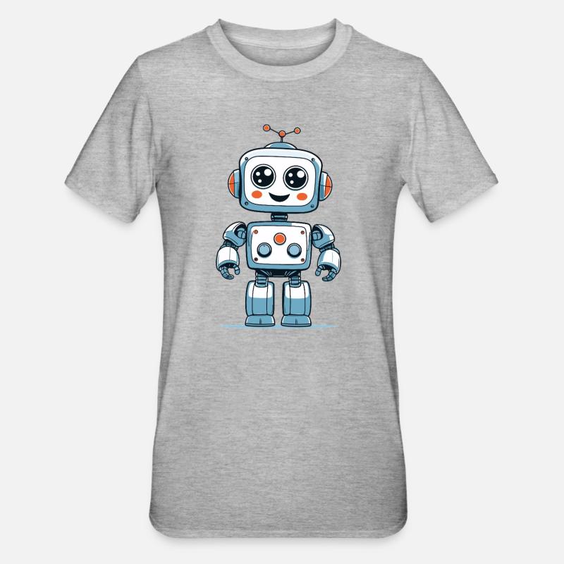 Petit robot spatial - T-shirt polycoton Unisexe - gris chiné
