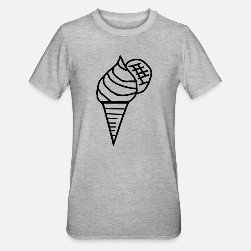 Eis  Eiscreme 60er Retro Eiswaffel Kinder - Unisex Polycotton T-Shirt - heather grey