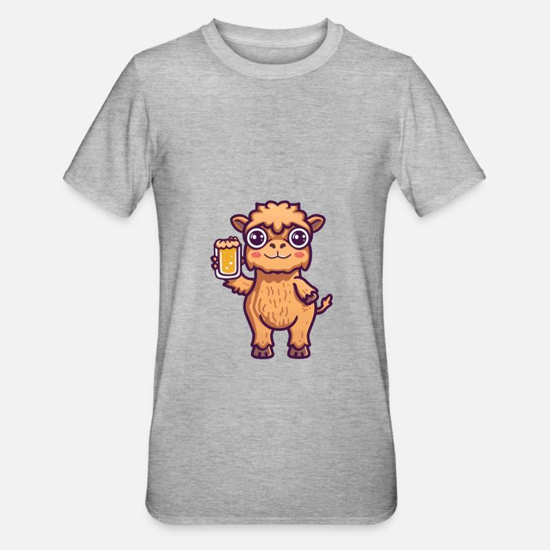 Kamel Bier Comic Party - Unisex Polycotton T-Shirt - Grau meliert
