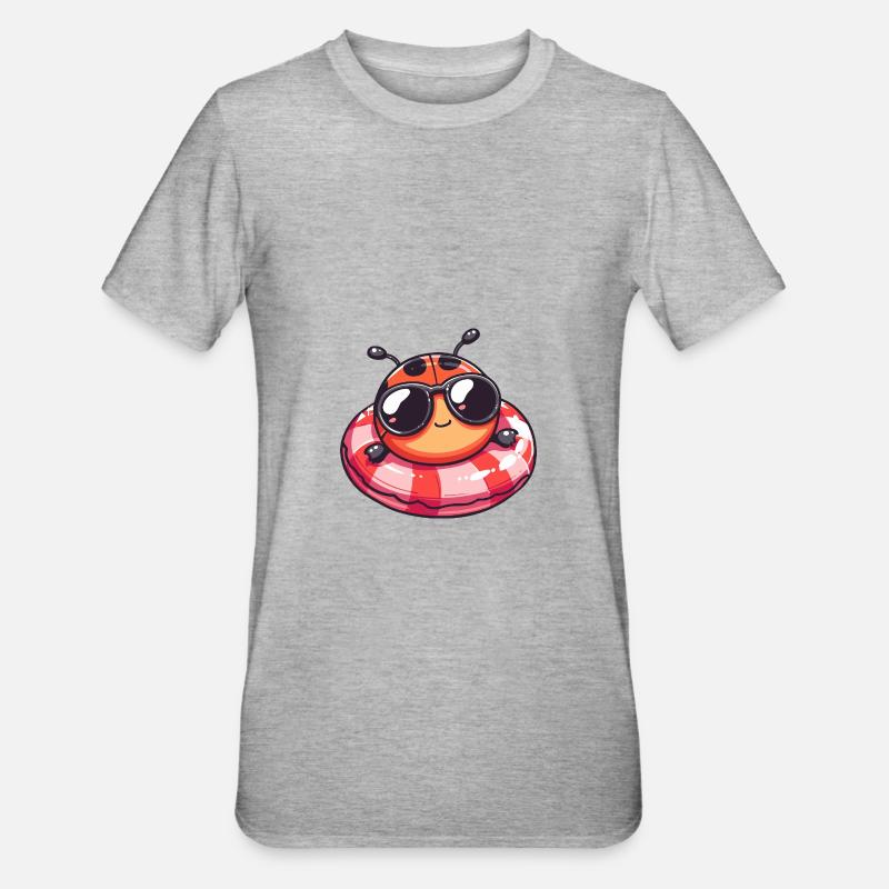 Ladybug Comic Cool - Unisex Polycotton T-Shirt - heather grey
