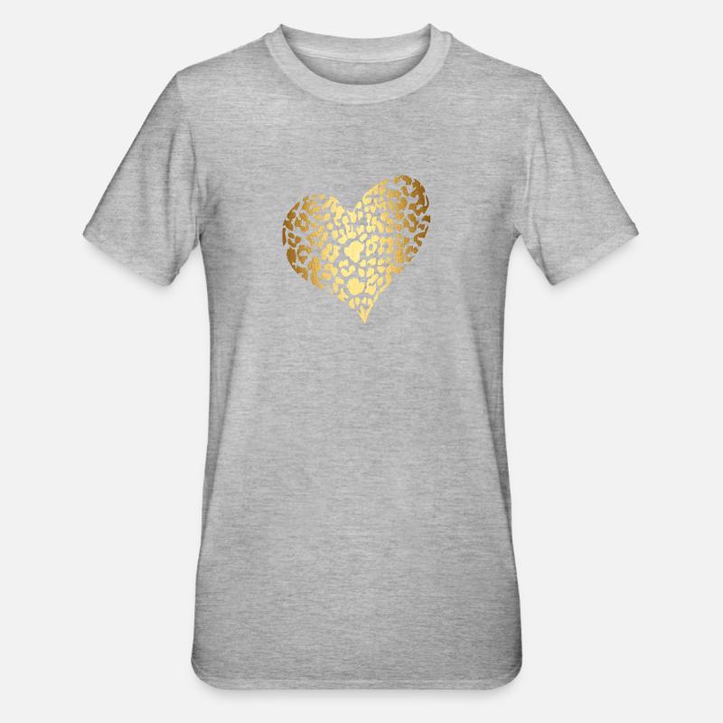Sydän kullassa - Unisex polypuuvilla-t-paita - harmaasävyinen